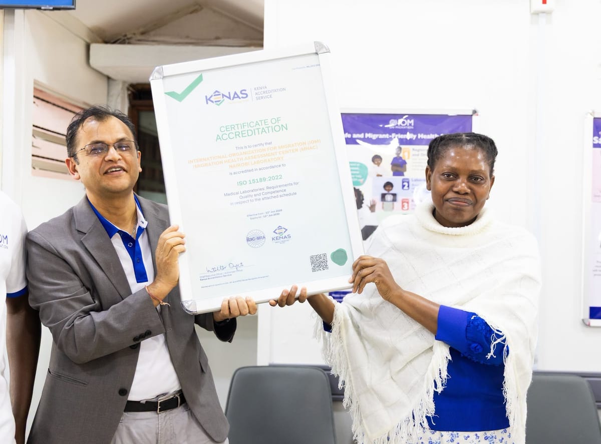 KENAS Accredits IOM Kenya's Migration Health Assessment Centre Nairobi Laboratory